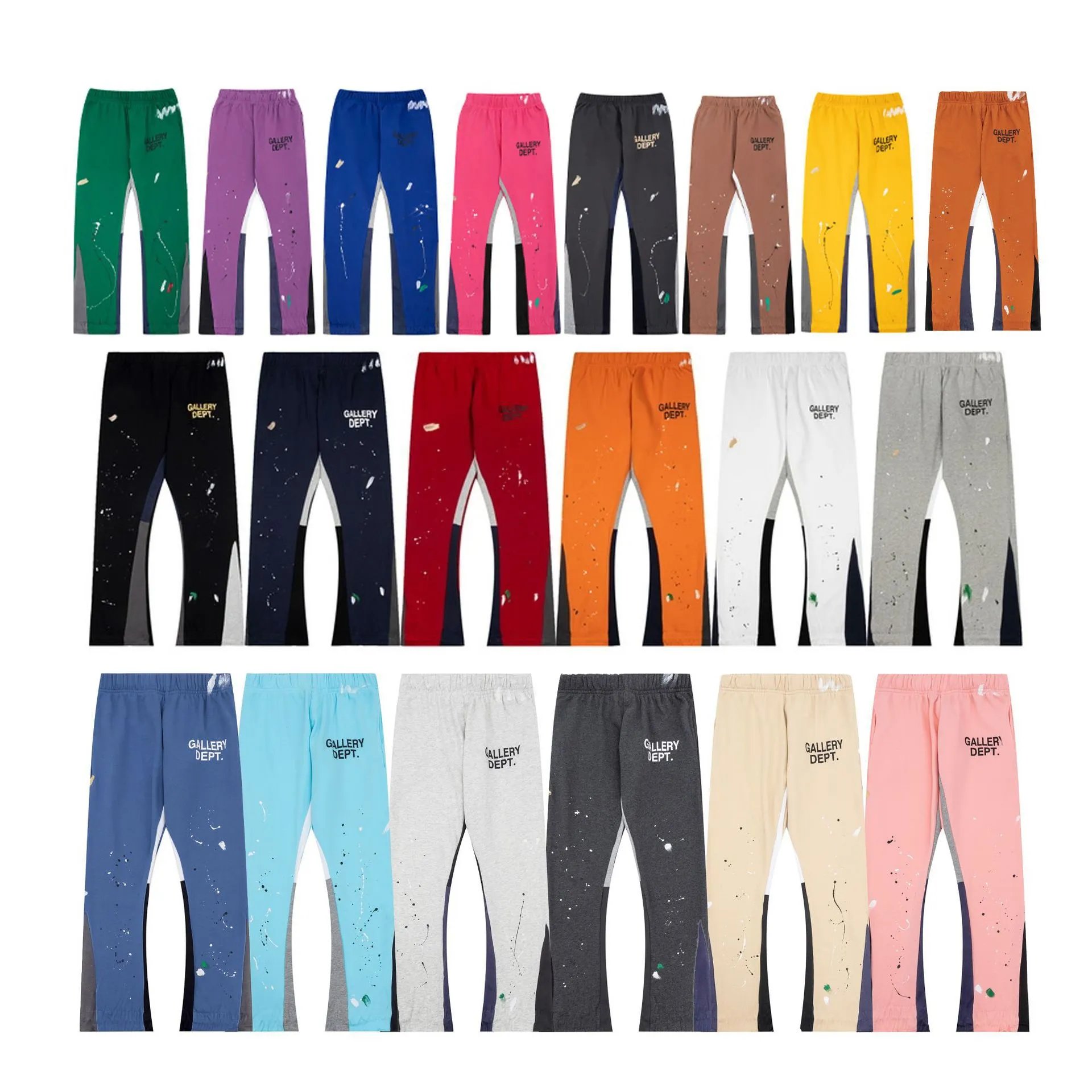 Splash ink graffiti color matching casual trousers for men and women high street sports pants  